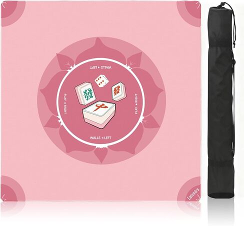 Mahjong Mat for Table, Mah Jongg Mat, 31.5" x 31.5" Pink Non-Slip Noise-Reducing Table Mat for Mahjong, Dominoes & Board Games in Saudi Arabia