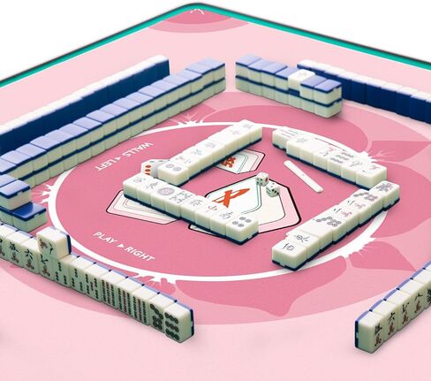 Mahjong Mat for Table, Mah Jongg Mat, 31.5" x 31.5" Pink Non-Slip Noise-Reducing Table Mat for Mahjong, Dominoes & Board Games in Saudi Arabia