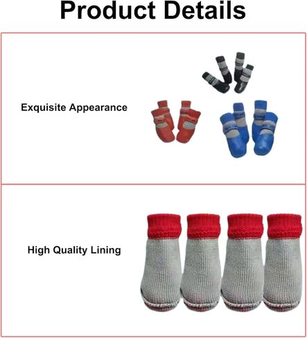 Dog Boots Waterproof Breathable Socks with Anti-Slip Sole,Wear-Resistant Outdoor Dog Shoes for Hiking and Running_M(Red) in Saudi Arabia