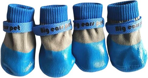 Dog Boots Waterproof Breathable Socks with Anti-Slip Sole,Wear-Resistant Outdoor Dog Shoes for Hiking and Running_M(Red) in Saudi Arabia