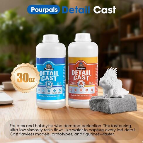 Polyurethane Resin 60oz 2Part, Fast Cured Resin Within 10 Minutes, Ultra Low Viscosity & Low Odor Pourable Liquid Plastic for Casting Models, Prototypes, Figurines, Art Craft in Saudi Arabia