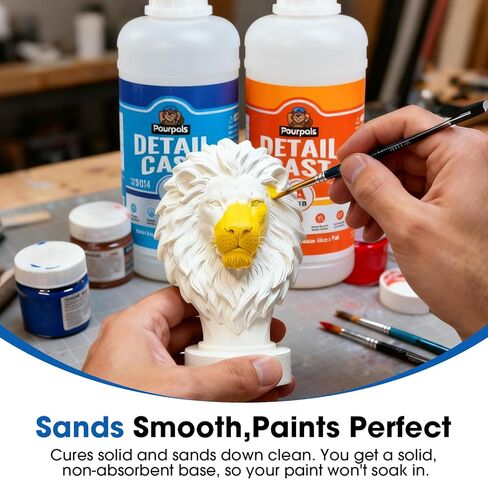 Polyurethane Resin 60oz 2Part, Fast Cured Resin Within 10 Minutes, Ultra Low Viscosity & Low Odor Pourable Liquid Plastic for Casting Models, Prototypes, Figurines, Art Craft in Saudi Arabia