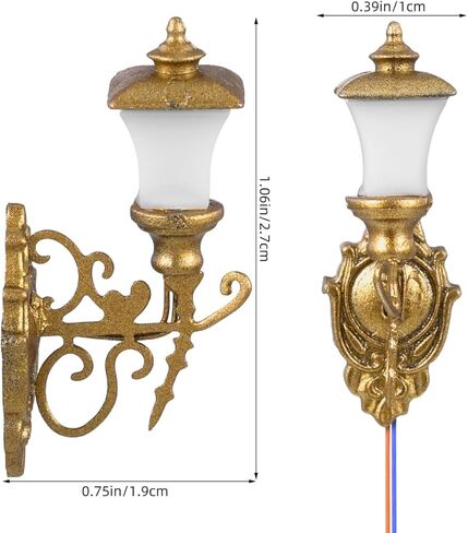 4 قطع من DOITOOL مصباح جداري لبيت الدمى صغير عتيق لبيت الدمى مصابيح زخرفية صغيرة لتزيين طاولة الرمل ذات المناظر الطبيعية الصغيرة - ذهبي in Kuwait