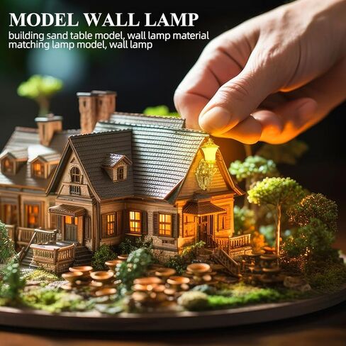 4 قطع من DOITOOL مصباح جداري لبيت الدمى صغير عتيق لبيت الدمى مصابيح زخرفية صغيرة لتزيين طاولة الرمل ذات المناظر الطبيعية الصغيرة - ذهبي in Kuwait