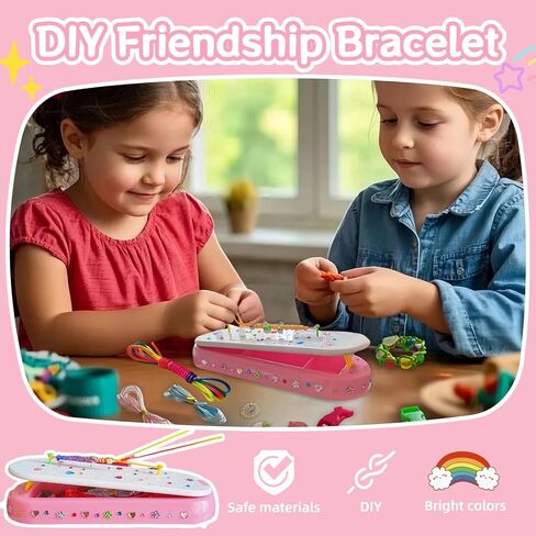 Frehapkids Friendship Bracelet Making Kit for Girls 8-12, Arts and Crafts Supplies String Bracelets Jewelry Maker Tool, Birthday Christmas Easter Gifts Toys for 8 9 10 11 12 Year Old Kids in Saudi Arabia
