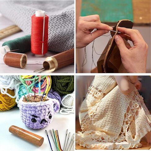 Fbshicung 19pcs Large Eye Sewing Needles Kit, Stainless Steel Large-Eye Blunt Needles & Bent Tapestry Needles, Sharp Tapestry Needles Hand Knitting Needles with Wooden Needle Case in Saudi Arabia