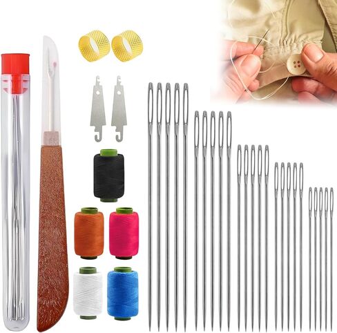 36Pcs Sewing Tool Set, Big Eye Steel Sewing Needles Kit Sewing Kit, Portable DIY Hand Made Craft Set for Beginners Professional DIY Lovers in Saudi Arabia