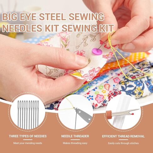 36Pcs Sewing Tool Set, Big Eye Steel Sewing Needles Kit Sewing Kit, Portable DIY Hand Made Craft Set for Beginners Professional DIY Lovers in Saudi Arabia