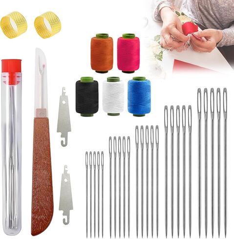 36 PCS Big Eye Steel Needle Set, Sewing Kit Steel Needles for Hand Sewing, Stainless Steel Sewing Needles, Portable DIY Craft Kit for Daily Use Sew Supplies Gifts in Saudi Arabia