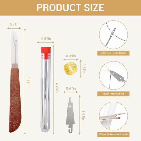 36 PCS Big Eye Steel Needle Set, Sewing Kit Steel Needles for Hand Sewing, Stainless Steel Sewing Needles, Portable DIY Craft Kit for Daily Use Sew Supplies Gifts in Saudi Arabia