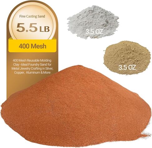 5.5LB 400 Mesh Fine Casting Sand for Metal, 0.22LB Viscosity-Enhancing Soil and 0.22LB Release Sand, Molding Clay for Jewelry Making, Casting Kit for Detailed Replicas in Saudi Arabia