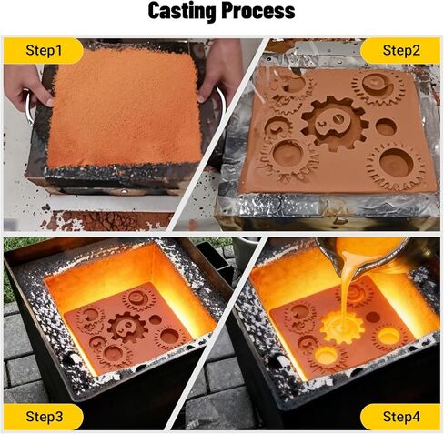 5.5LB 400 Mesh Fine Casting Sand for Metal, 0.22LB Viscosity-Enhancing Soil and 0.22LB Release Sand, Molding Clay for Jewelry Making, Casting Kit for Detailed Replicas in Saudi Arabia