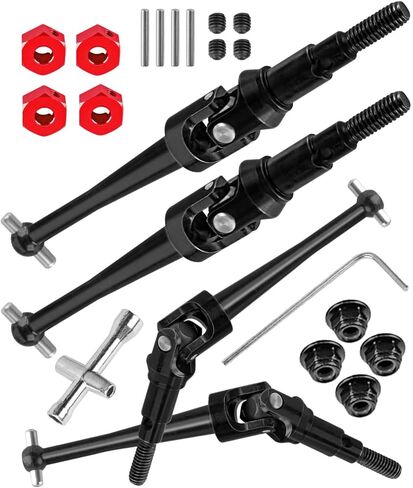 RC #45 Steel CVD Drive Shaft Upgrade Parts for 1/16 H16 16207 16208 16209 16210 RC Car,Front & Rear Driveshaft with Hex Hops Up,Red in Saudi Arabia