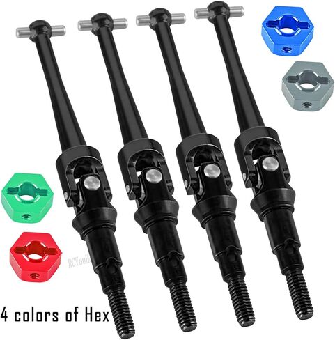 RC #45 Steel CVD Drive Shaft Upgrade Parts for 1/16 H16 16207 16208 16209 16210 RC Car,Front & Rear Driveshaft with Hex Hops Up,Red in Saudi Arabia