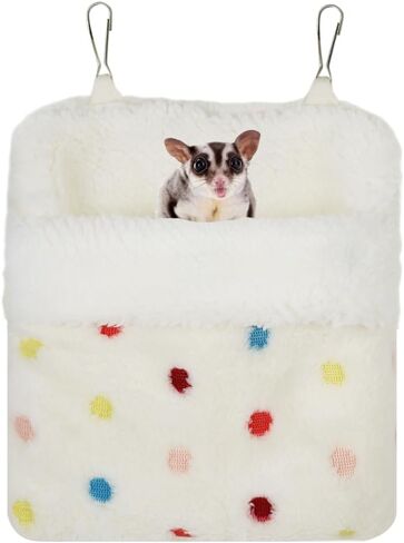 MiOYOOW Sugar Glider Sleeping Pouch, Winter Warm Plush Hamster Bed Hanging Small Animals Nest for Guinea Pig Squirrel Ferrets in Saudi Arabia
