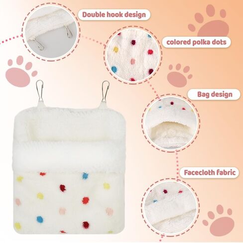 MiOYOOW Sugar Glider Sleeping Pouch, Winter Warm Plush Hamster Bed Hanging Small Animals Nest for Guinea Pig Squirrel Ferrets in Saudi Arabia