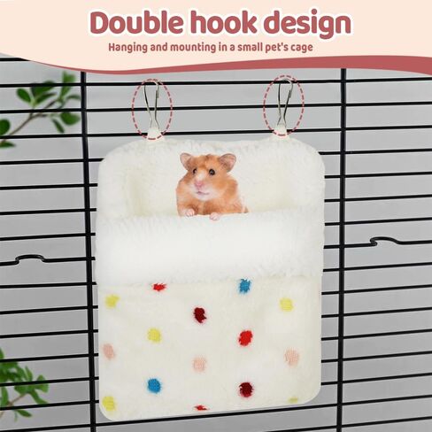MiOYOOW Sugar Glider Sleeping Pouch, Winter Warm Plush Hamster Bed Hanging Small Animals Nest for Guinea Pig Squirrel Ferrets in Saudi Arabia