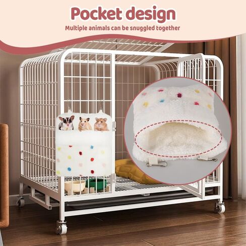 MiOYOOW Sugar Glider Sleeping Pouch, Winter Warm Plush Hamster Bed Hanging Small Animals Nest for Guinea Pig Squirrel Ferrets in Saudi Arabia