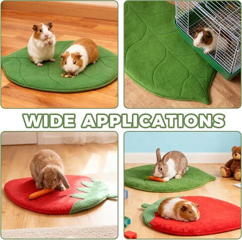 Guinea Pig Bedding Mat Washable,Ultra Soft Fleece Warm Small Animal Beds,Absorbent&Waterproof Rabbit Winter Sleeping Pad for Rabbit Hamster Squirrel Hedgehog Chinchilla Ferret,Strawberry 12"x14" in Saudi Arabia