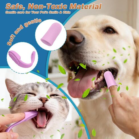 7-Piece Pet Grooming Kit with Storage Bag | Portable Bathing Set for Dogs & Cats | Includes Silicone Gloves, Deshedding Brushes & Finger Toothbrushes | All-in-One Pet Care (Pink) in Saudi Arabia