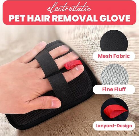 Electrostatic Pet Hair Removal Glove for Dogs and Cats 2 Pack Reusable Pet Hair Remover Tool for Bed Carpets Cloth Couch Car Seats Mitts with Strong Grip Magic Brush Pet Hair Fur Removal Gloves in Saudi Arabia