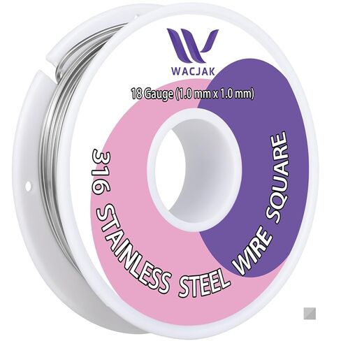 316 Stainless Steel Square Half Hard Wire, 16 Gauge 1.3mm, 30 Ft - Corrosion Resistant for Jewelry Making, Crafts, and DIY Projects in Saudi Arabia