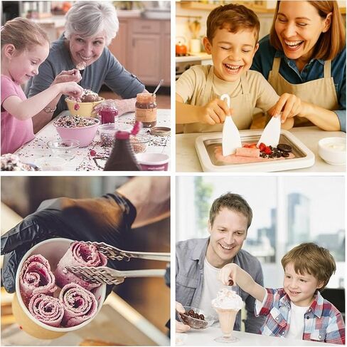 Rolled Ice Cream Maker, Diy Homemade Rolled Ice Cream Tray, At Home Rolled Ice Cream Kit, Suitable for Families and Parties in Saudi Arabia