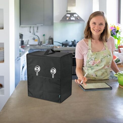 Beautyflier Dust Cover for Ninja CREAMi Deluxe Ice Cream Maker NC501/ NC301/ NC299AMZ, Protective Cover Case for Heavy Duty Ice Cream Maker, with Hand Strap, 4 Pockets, Black in Saudi Arabia