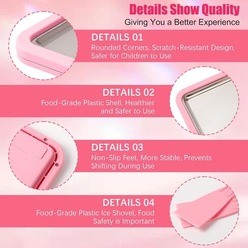 Rolled Ice Cream Maker Kit, 2026 New At-Home Instant Ice Cream Maker with 2 Scrapers, DIY Rolled Ice Cream Tray for Rolled Ice Cream, Soft Serve, Slushies, Frozen Yogurt, Fruity Sorbet (White) in Saudi Arabia