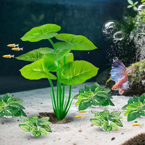 6 قطع ديكور لنباتات حوض السمك، خشب دريفت صناعي مع قاعدة مزخرفة لإكسسوارات حوض السمك ونباتات الزواحف والخشب الطري in Kuwait