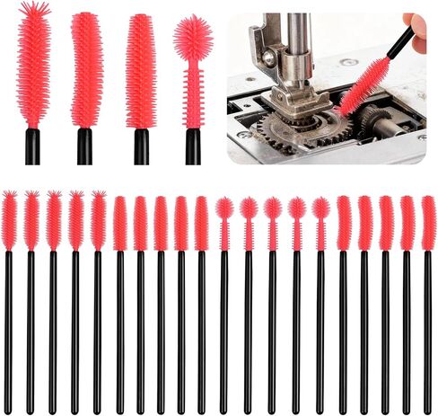 40 PCS Sewing Machine Cleaning Brushes Set, Reusable Silicone Dense Bristles Clean Brush for Internal and Spool Area, Includes 4 Different Shaped Brush Heads (Boxed) in Saudi Arabia