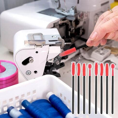 40 PCS Sewing Machine Cleaning Brushes Set, Reusable Silicone Dense Bristles Clean Brush for Internal and Spool Area, Includes 4 Different Shaped Brush Heads (Boxed) in Saudi Arabia