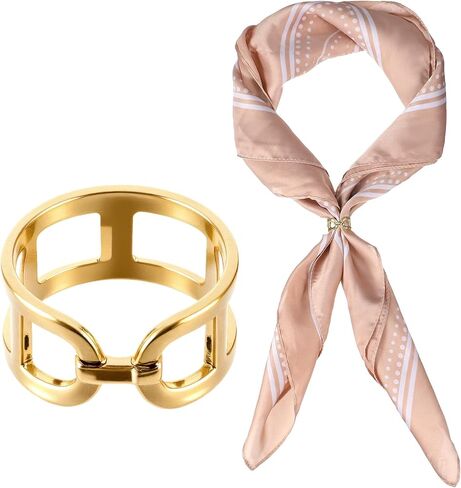 Knot Silk Scarf Ring for Women Girls Gold Scarf Wrap Clasp Dress Accessories Jewelry Gift in Saudi Arabia