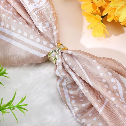 Knot Silk Scarf Ring for Women Girls Gold Scarf Wrap Clasp Dress Accessories Jewelry Gift in Saudi Arabia