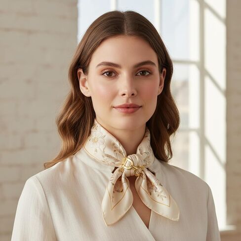 Knot Silk Scarf Ring for Women Girls Gold Scarf Wrap Clasp Dress Accessories Jewelry Gift in Saudi Arabia