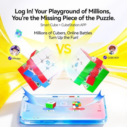 GAN i Carry 4, Bluetooth Speed Cube Smart 3x3 Magnetic Connected Electronic Speedcube for Kids Adults Timer Tracking Movement Steps with App Online Competition, Battery Replaceable Frosted Version in Saudi Arabia