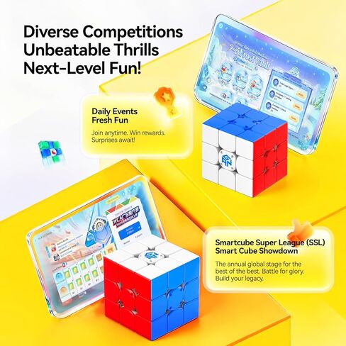 GAN i Carry 4, Bluetooth Speed Cube Smart 3x3 Magnetic Connected Electronic Speedcube for Kids Adults Timer Tracking Movement Steps with App Online Competition, Battery Replaceable Frosted Version in Saudi Arabia