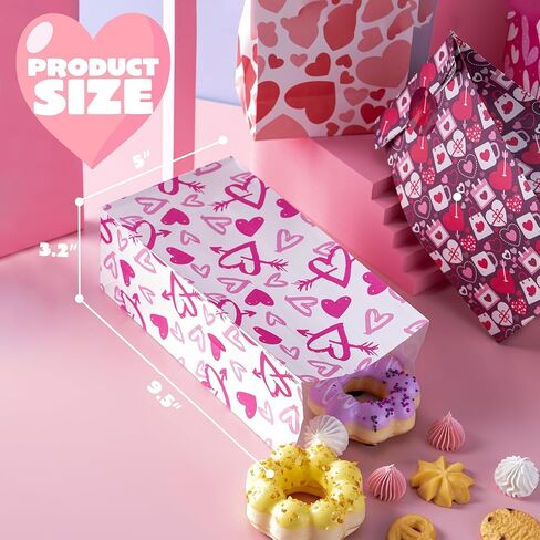 JOYIN 48 Pcs Valentine’s Day Paper Gift Bags, 9.5" Goodie Bags ,Treat Bag with Love Sticker for Valentine Party Favors Gifts, Wedding Gift ,Giving Gift Wrapping Birthday,Classroom Exchange Prizes in Saudi Arabia