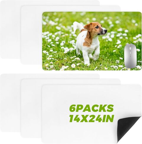 JMIATRY 6PCS Sublimation Mouse Pad Blanks 14x24 Inch, Sublimation Desk Mat Blanks White Mouse Pad Custom Playmat for Card Game Players, Sublimation Playing Cards Blankfor Transfer Present Gaming Mat in Saudi Arabia