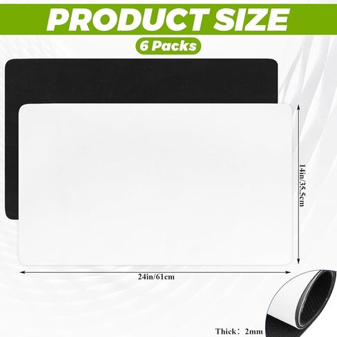 JMIATRY 6PCS Sublimation Mouse Pad Blanks 14x24 Inch, Sublimation Desk Mat Blanks White Mouse Pad Custom Playmat for Card Game Players, Sublimation Playing Cards Blankfor Transfer Present Gaming Mat in Saudi Arabia