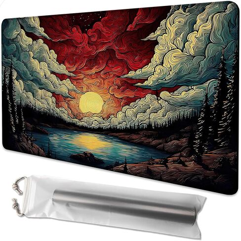 لـ MTG Playmat مقاس 24 × 14 بوصة Dragon Magic Play Mat بطاقة لعبة حصيرة لـ Magic The Gathering TCG PTCG Playmat مع أكياس تخزين مجانية ودعم غير قابل للانزلاق وحافة مخيطة in Kuwait