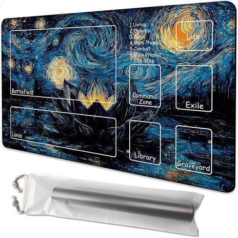 لـ MTG Playmat مقاس 24 × 14 بوصة Dragon Magic Play Mat بطاقة لعبة حصيرة لـ Magic The Gathering TCG PTCG Playmat مع أكياس تخزين مجانية ودعم غير قابل للانزلاق وحافة مخيطة in Kuwait