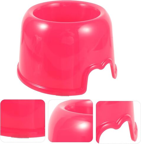 Cabilock Candy Color Pet Bowl for Dogs and Cats Red Plastic Dog Food Bowl Round Single Pet Feeding Dish for Travel and Home Use in Saudi Arabia