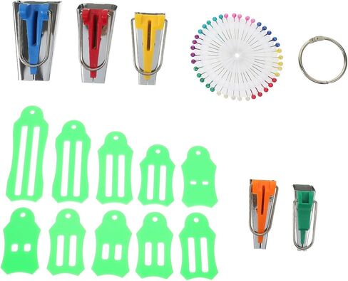 مجموعة Homoyoyo 1set Bias Tape Maker مجموعة خياطة النسيج الاحترافية لخياطة اللحف تتضمن مقاطع خياطة وأدوات ربط للمشاريع سهلة الاستخدام ومدمجة لخياطة اللحف والحرفية in Saudi Arabia