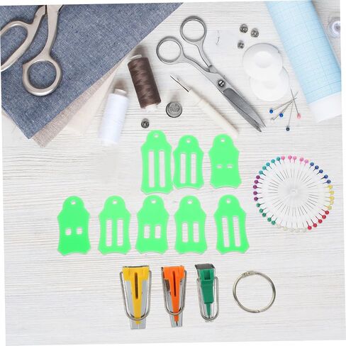 مجموعة Homoyoyo 1set Bias Tape Maker مجموعة خياطة النسيج الاحترافية لخياطة اللحف تتضمن مقاطع خياطة وأدوات ربط للمشاريع سهلة الاستخدام ومدمجة لخياطة اللحف والحرفية in Saudi Arabia
