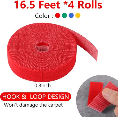 4 Rolls 66 Feet Carpet Marker Strips for Classroom Carpet Strip for School Supplies, Nylon Reusable Cable Straps Cable Ties Hook and Loop in Saudi Arabia