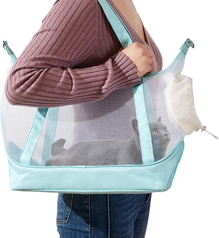 Cat Carrier - Shoulder Strap Nylon Mesh Storage,Cat Travel Carrier Bag | for Travel Hiking Commuting Camping Picnic Short Trips Men Women Adults Teens in Saudi Arabia