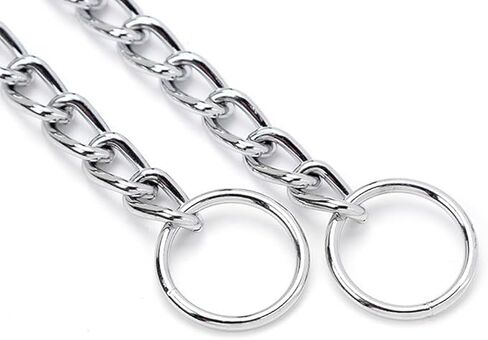 Chain Collar for Dogs, Metal Slip Link Training Heavy Duty Dog Collar Martingale Puppy Collars for XXS XS Small Medium Large Big XL Breed Dogs, Silver (Silver, M(Neck Max 18inch) D3mm) in Saudi Arabia