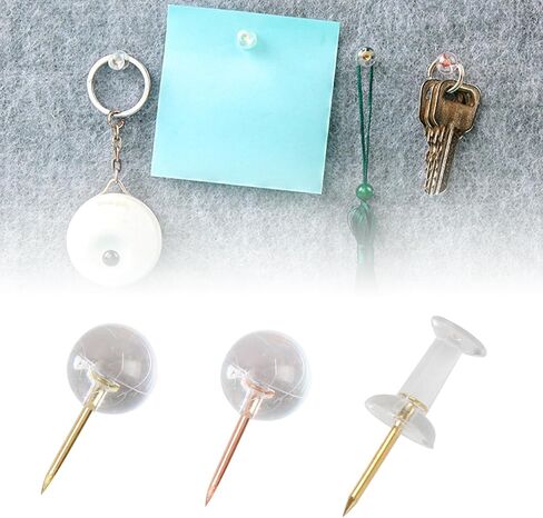 50/100Pcs I-Shape Push Pins Ball-Shape Pushpin Map Pin for Bulletin Board Photo Wall Sewing Pin for Fabric Quilting for Wall for Bulletin for Cork for Map with Clips in Saudi Arabia
