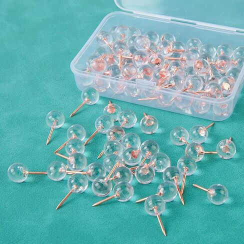 50/100Pcs I-Shape Push Pins Ball-Shape Pushpin Map Pin for Bulletin Board Photo Wall Sewing Pin for Fabric Quilting for Wall for Bulletin for Cork for Map with Clips in Saudi Arabia